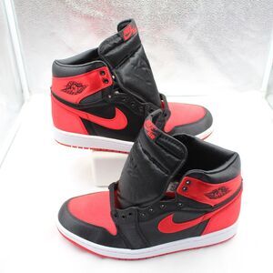 Nike Air Jordan 1 Retro High OG Satin Bred Women Size 10.5, Men 9 NIB